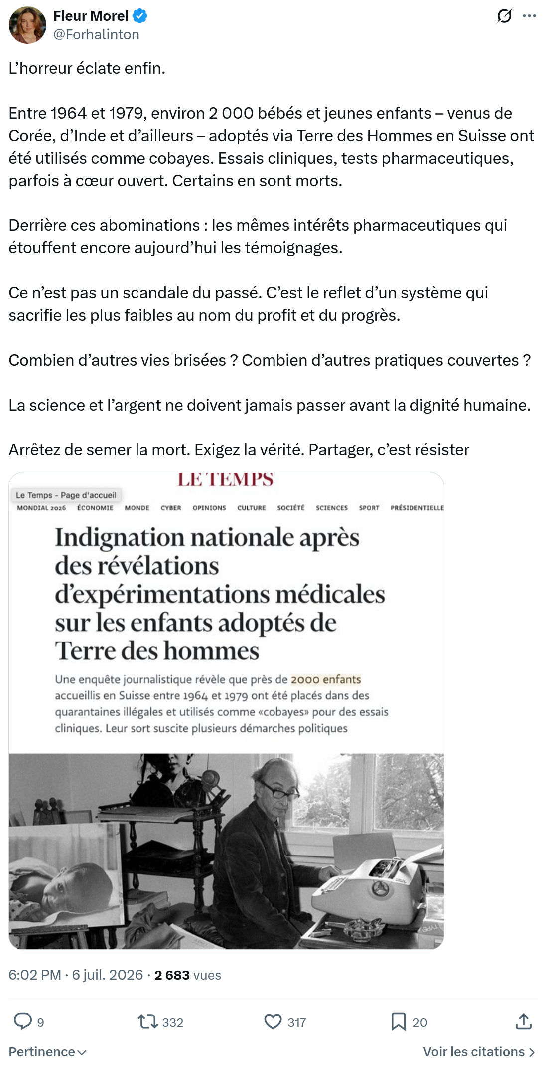 Fleur Morel: L’horreur éclate enfin...