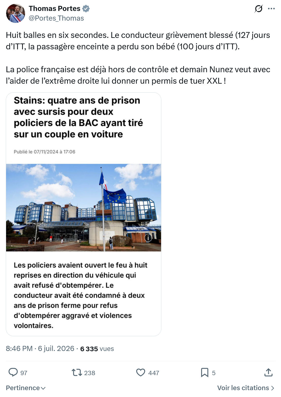 Thomas Portes: Huit balles en six secondes...