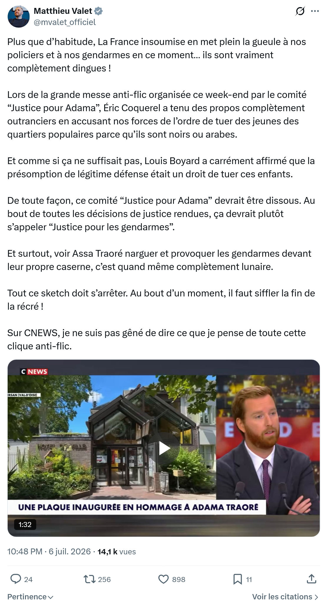 Matthieu Valet: Plus que d’habitude, La France insoumise en met plein la gueule...