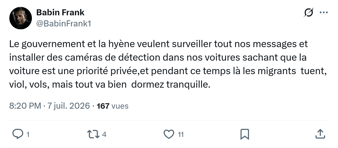 Frank Babin: Le gouvernement et la hyène veulent surveiller...