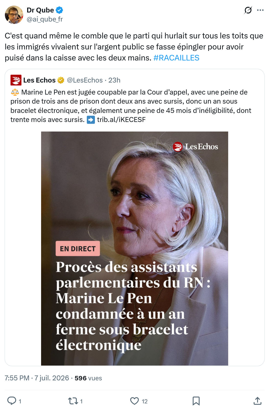 Dr Qube: C'est quand même le comble que le parti...
