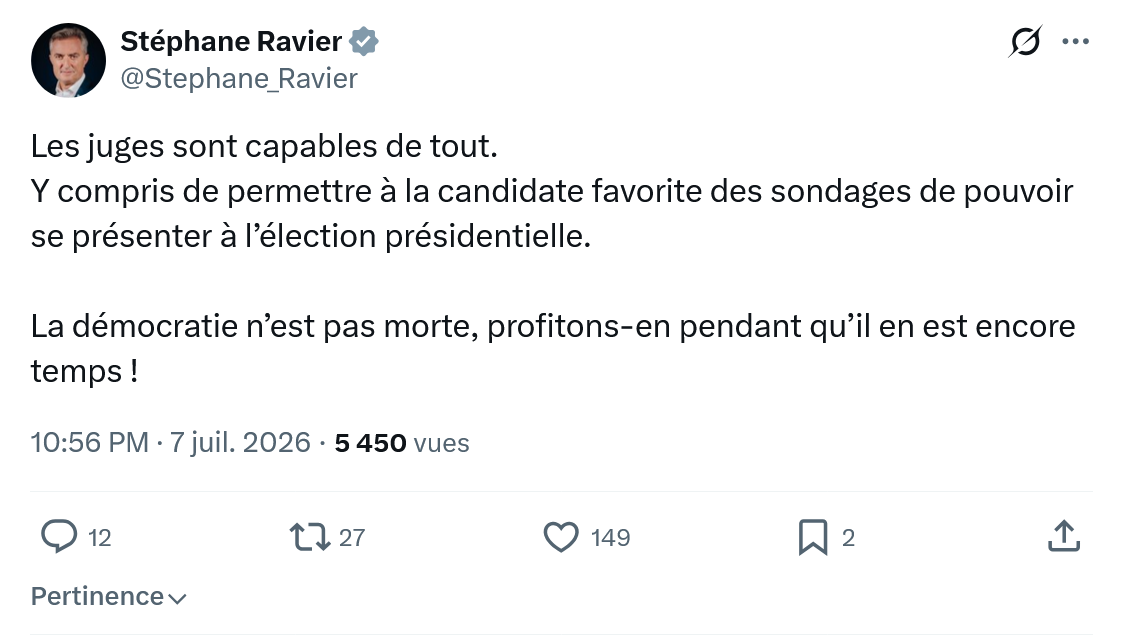 Stéphane Ravier: Les juges sont capables de tout...