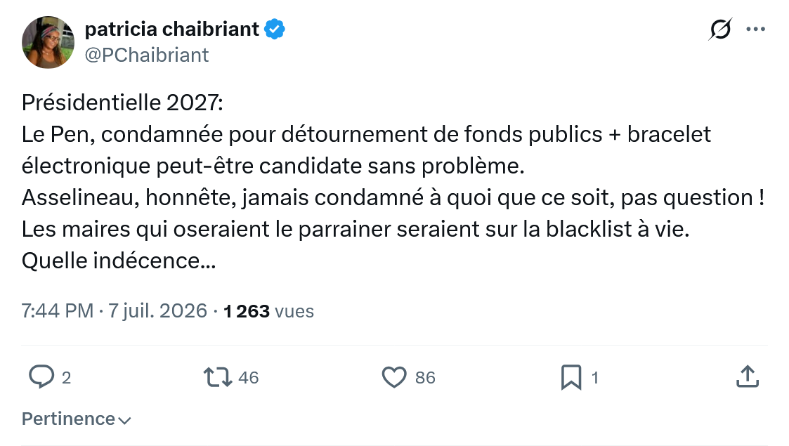 Patricia Chaibriant: Présidentielle 2027...