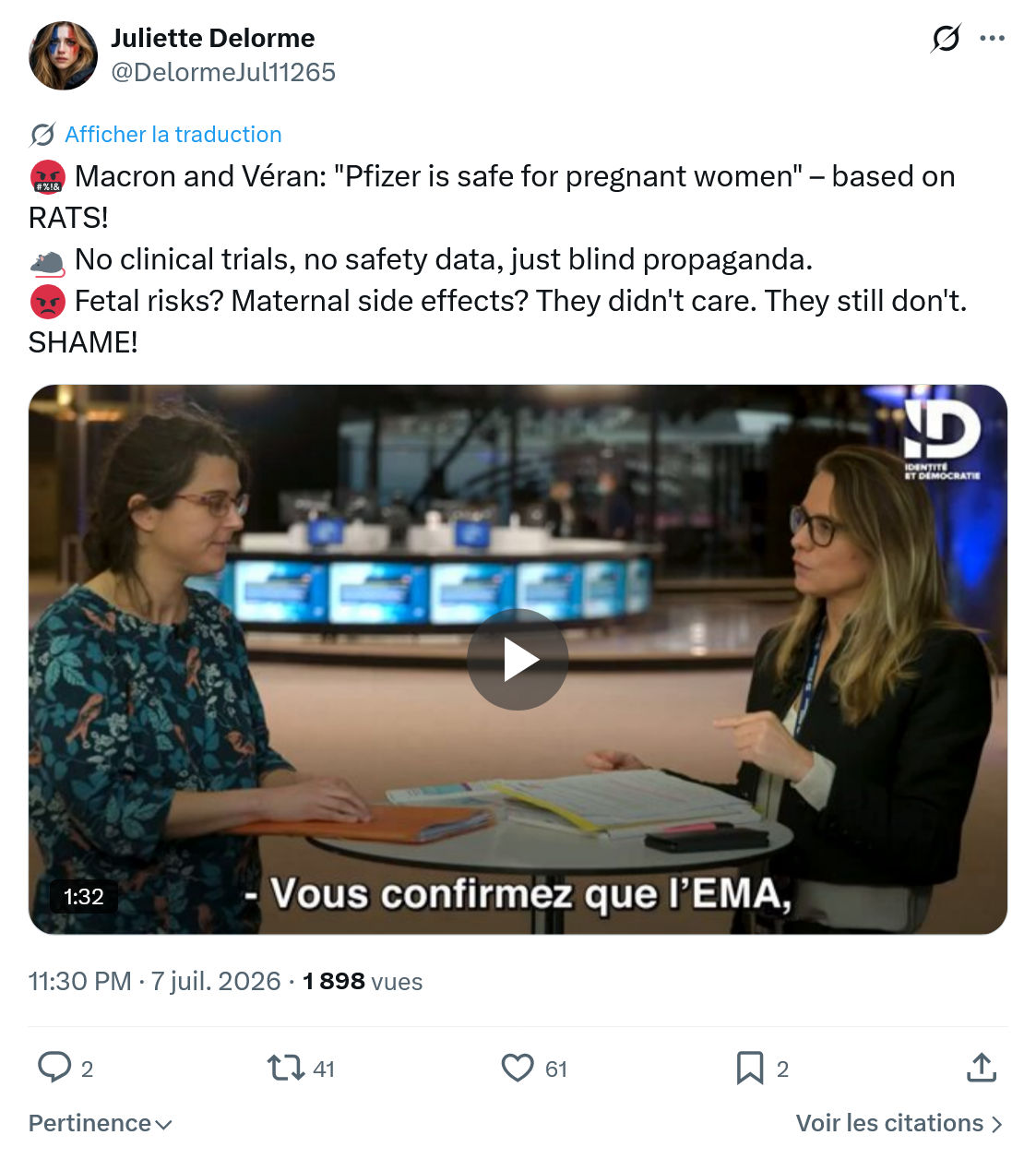 Juliette Delorme: Macron and Véran...