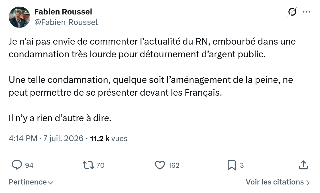 Fabien Roussel: Je n’ai pas envie de commenter l’actualité du RN...