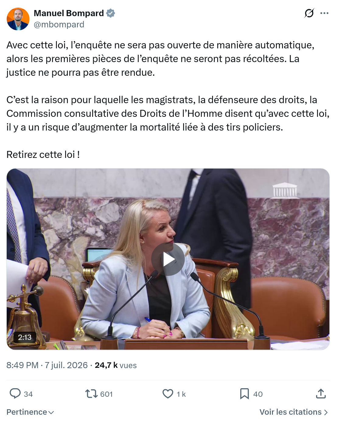 Manuel Bompard: Avec cette loi...