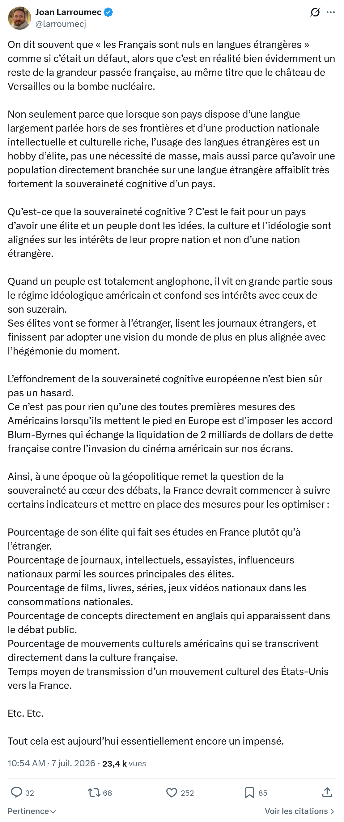 Joan Larroumec: On dit souvent que...