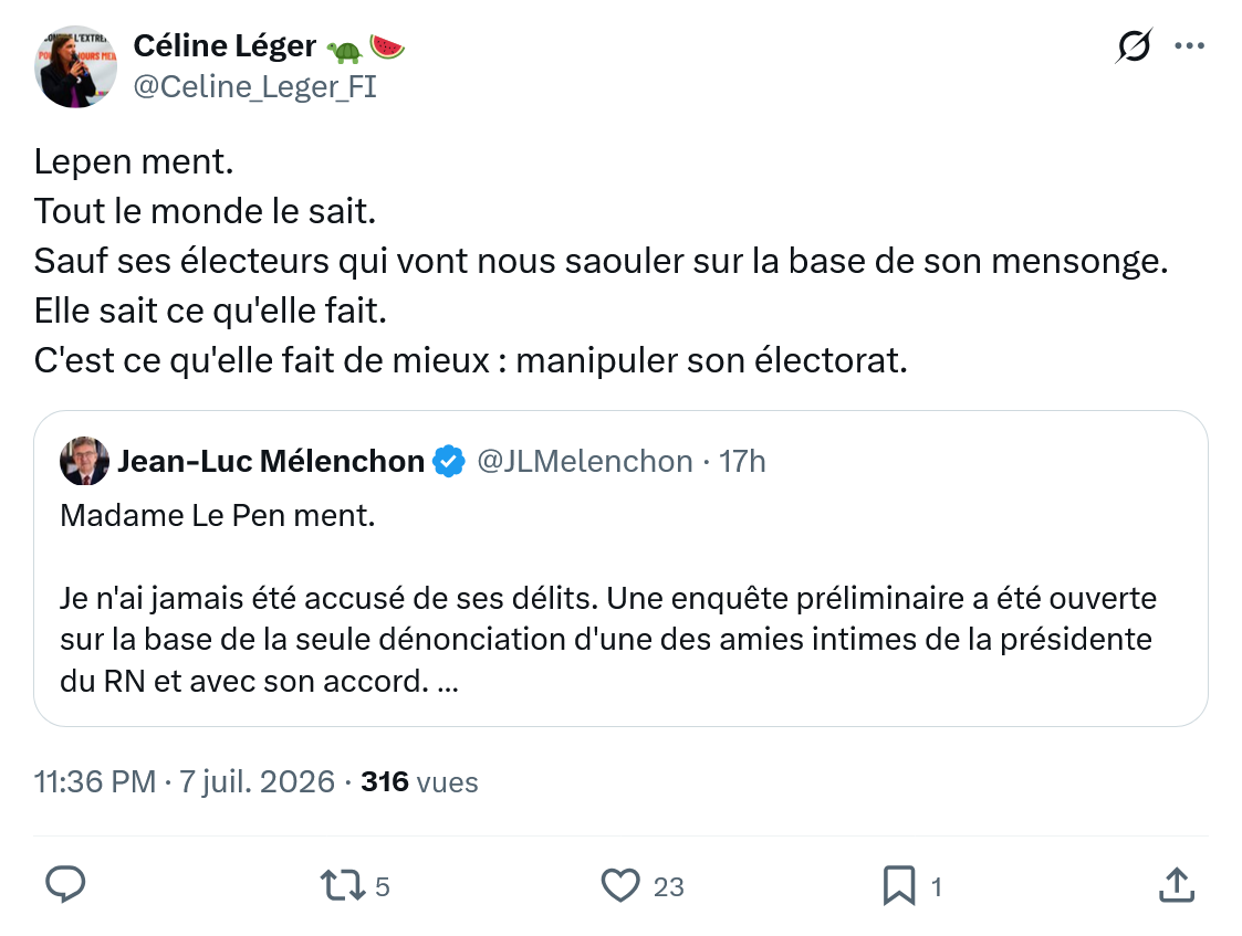 Céline Léger: Lepen ment...