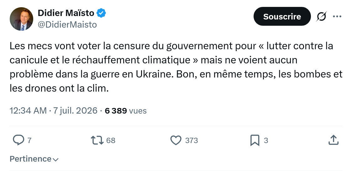 Didier Maïsto: Les mecs vont voter la censure du gouvernement pour...