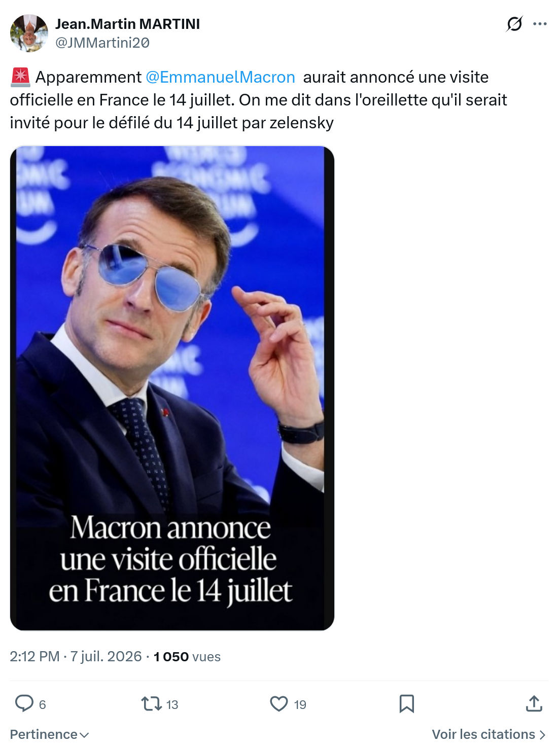 Jean-Martin Martini: Apparemment @EmmanuelMacron...