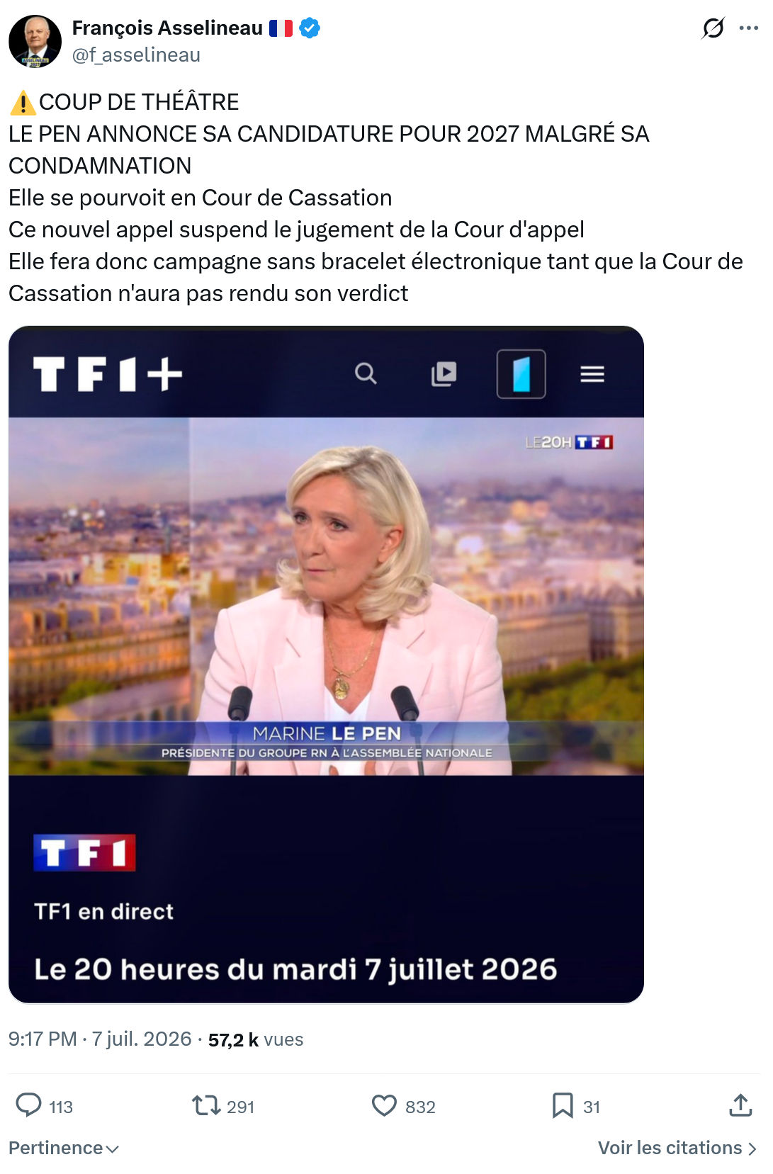 Francois Asselineau: COUP DE THÉÂTRE...