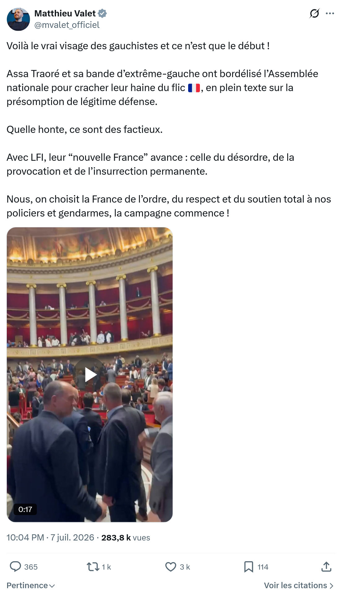 Matthieu Valet: Voilà le vrai visage des gauchistes et ce n’est que le début...