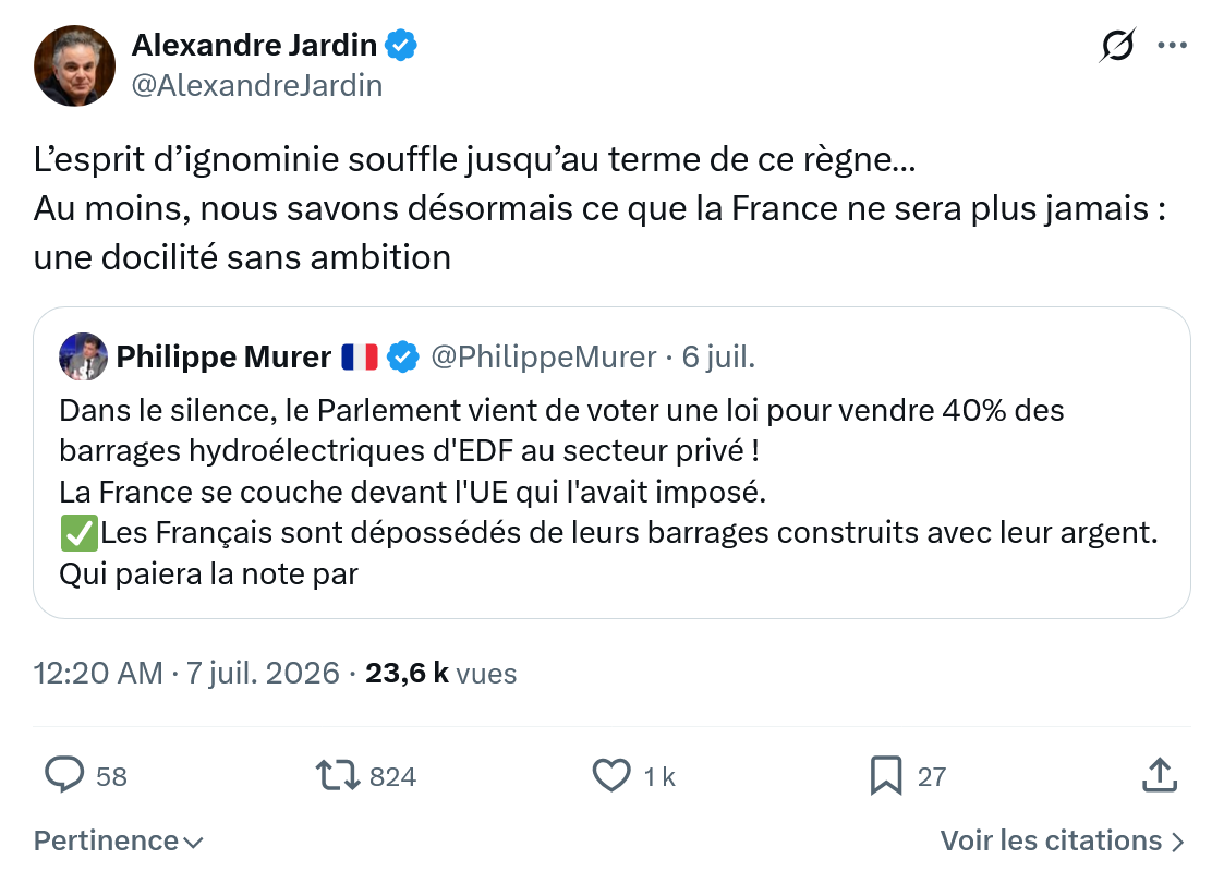 Alexandre Jardin: L’esprit d’ignominie souffle jusqu’au terme de ce règne…