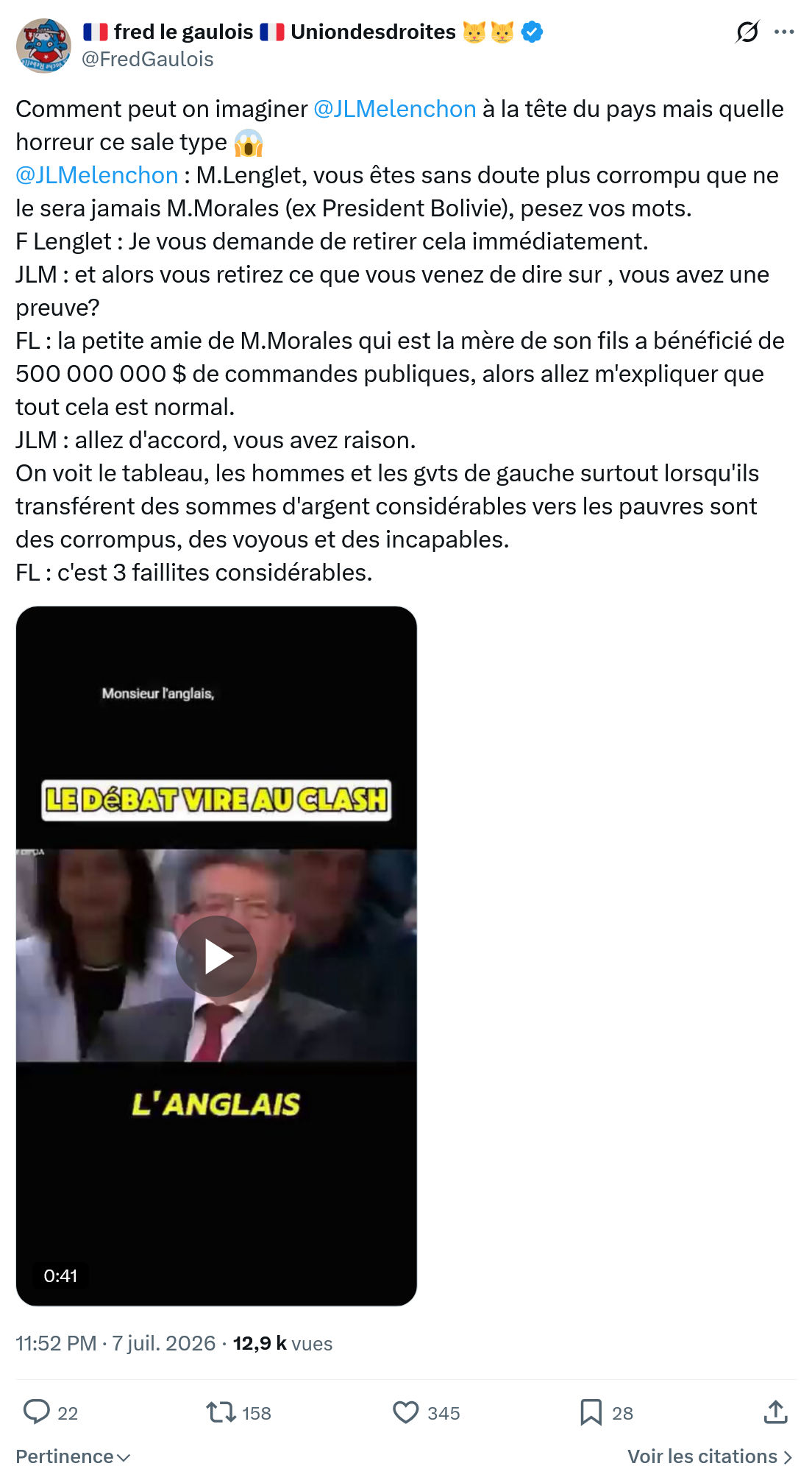 Fred le Gaulois: Comment peut on imaginer @JLMelenchon...