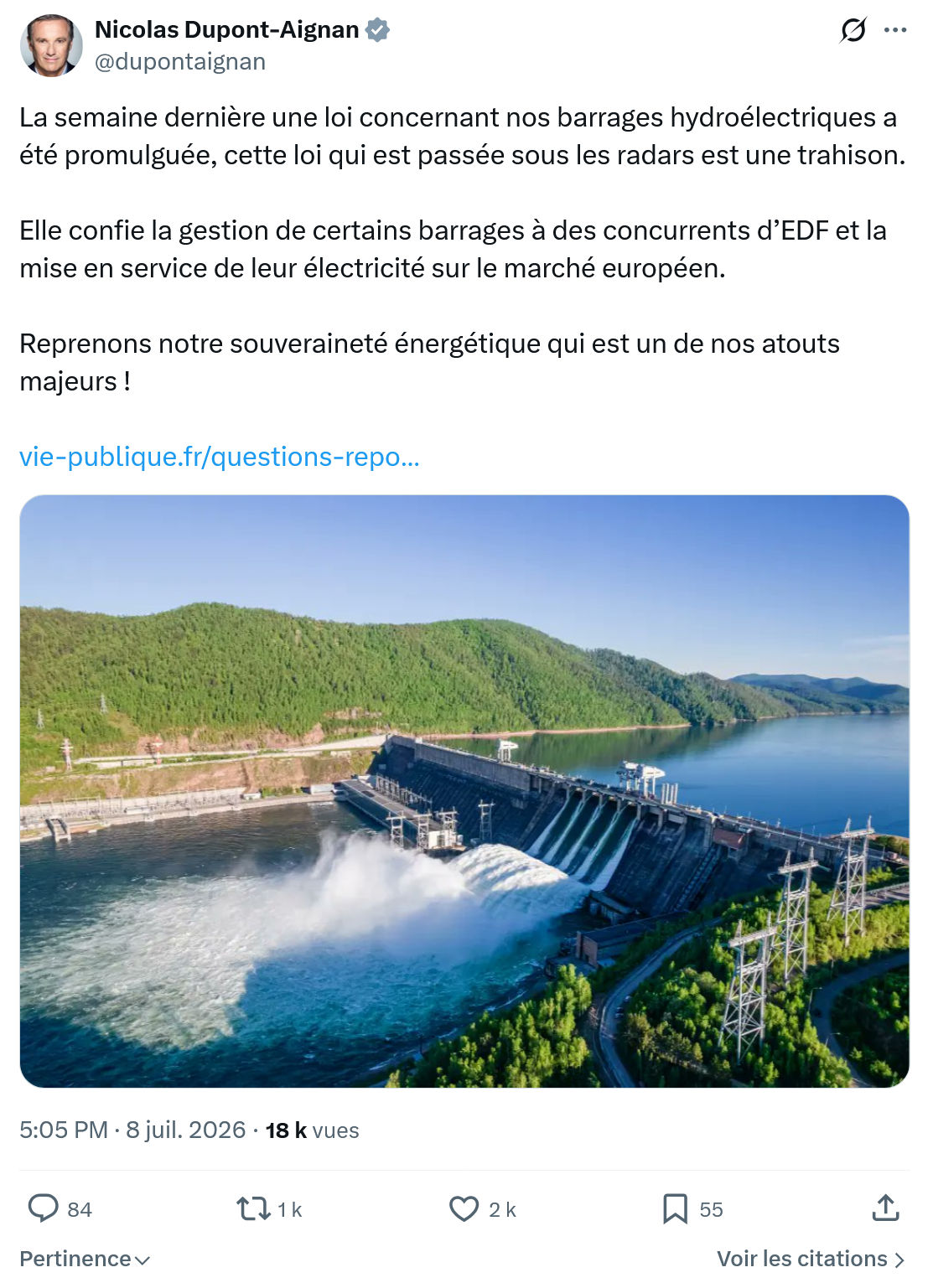 Nicolas Dupont-Aignan: La semaine dernière...