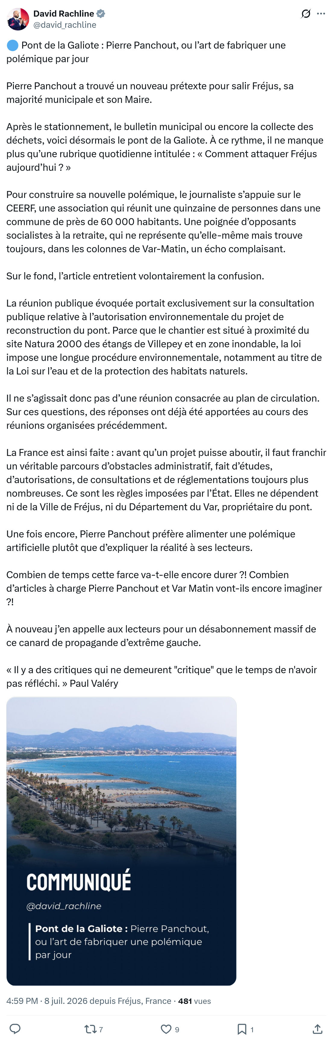 David Rachline: Pont de la Galiote...