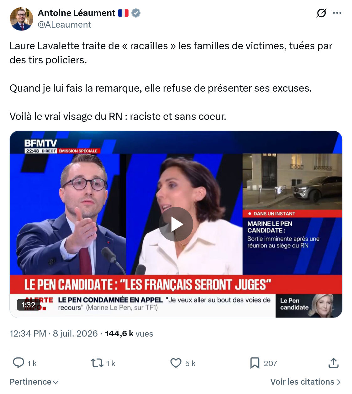 Antoine Léaument: Laure Lavalette traite...