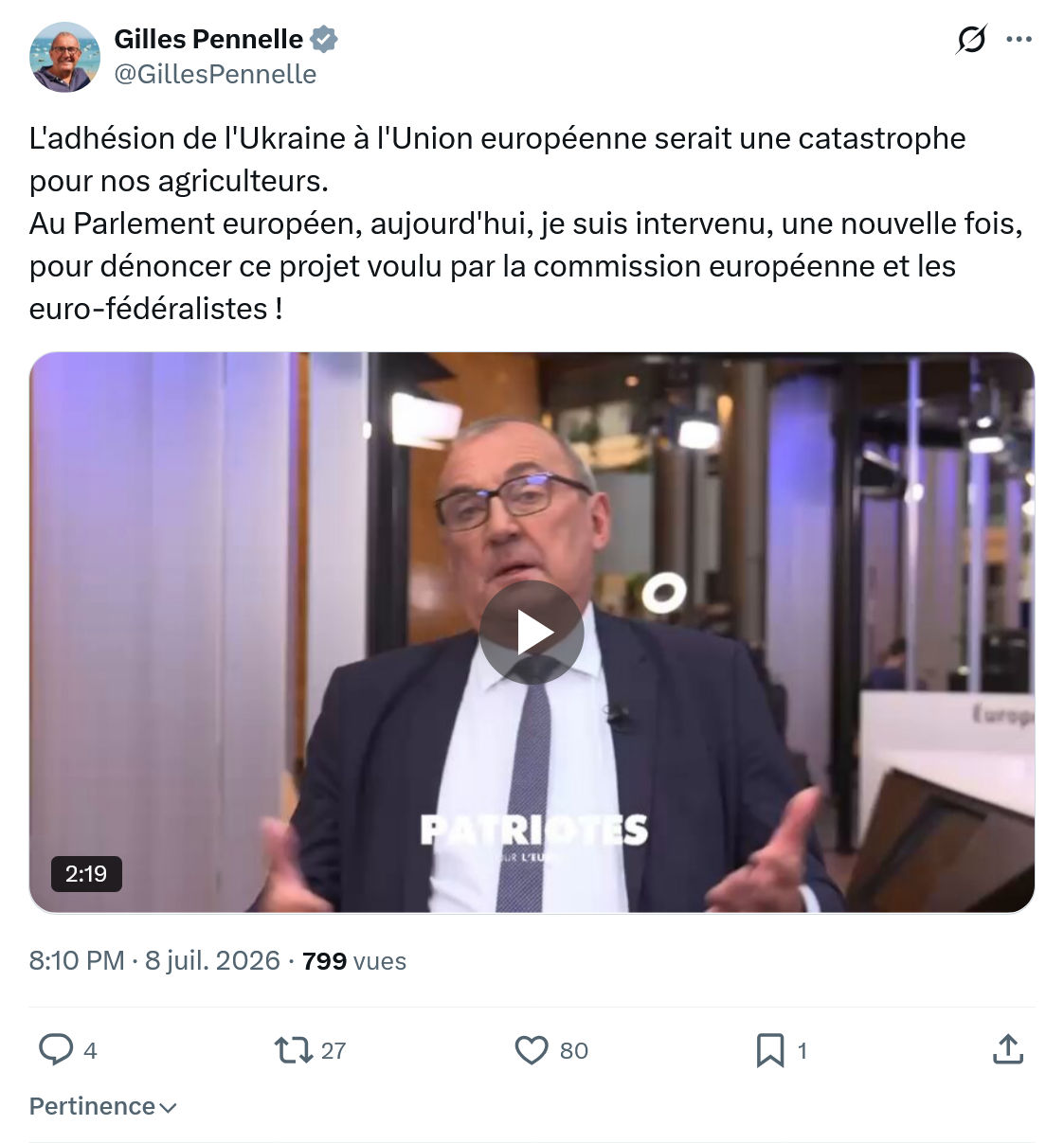 Gilles Pennelle: L'adhésion de l'Ukraine à l'Union...