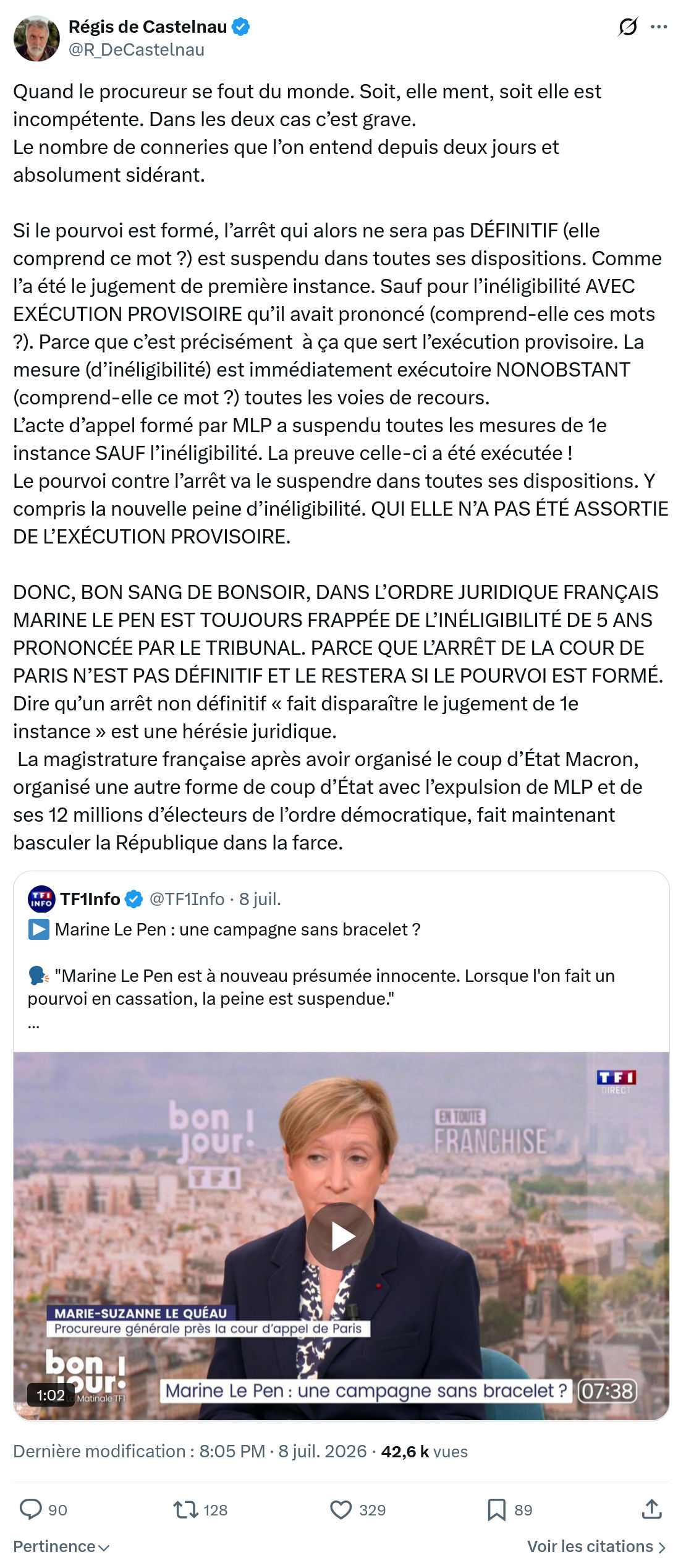 Régis de Castelnau: Quand le procureur se fout du monde...