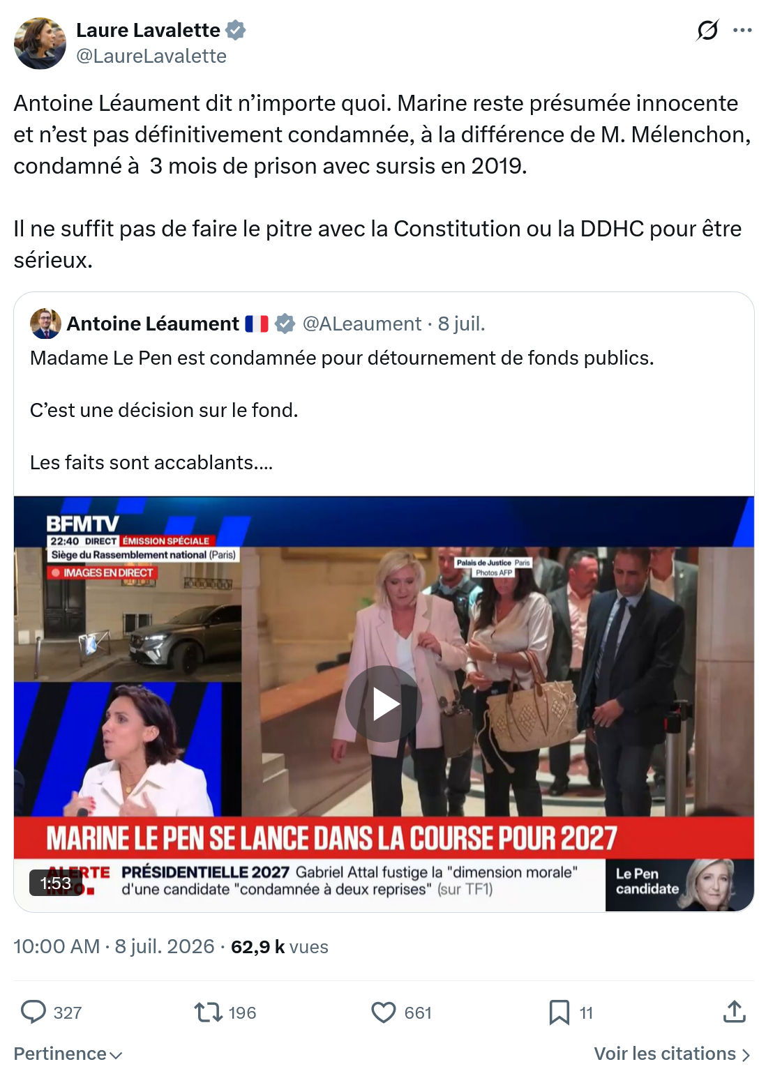 Laure Lavalette: Antoine Léaument dit n’importe quoi...