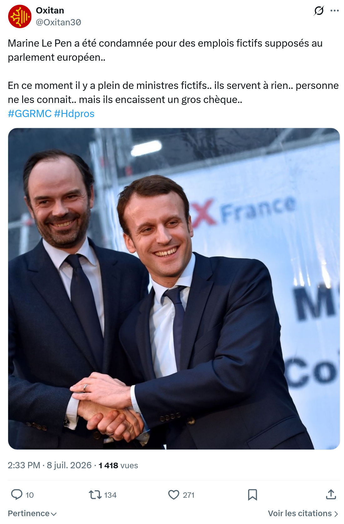 Oxitan: Marine Le Pen a été condamnée...
