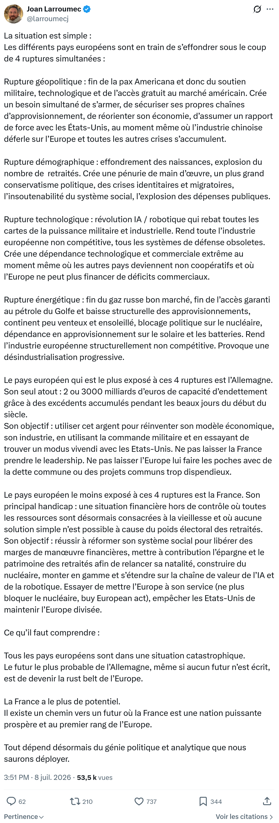 Joan Larroumec: La situation est simple...