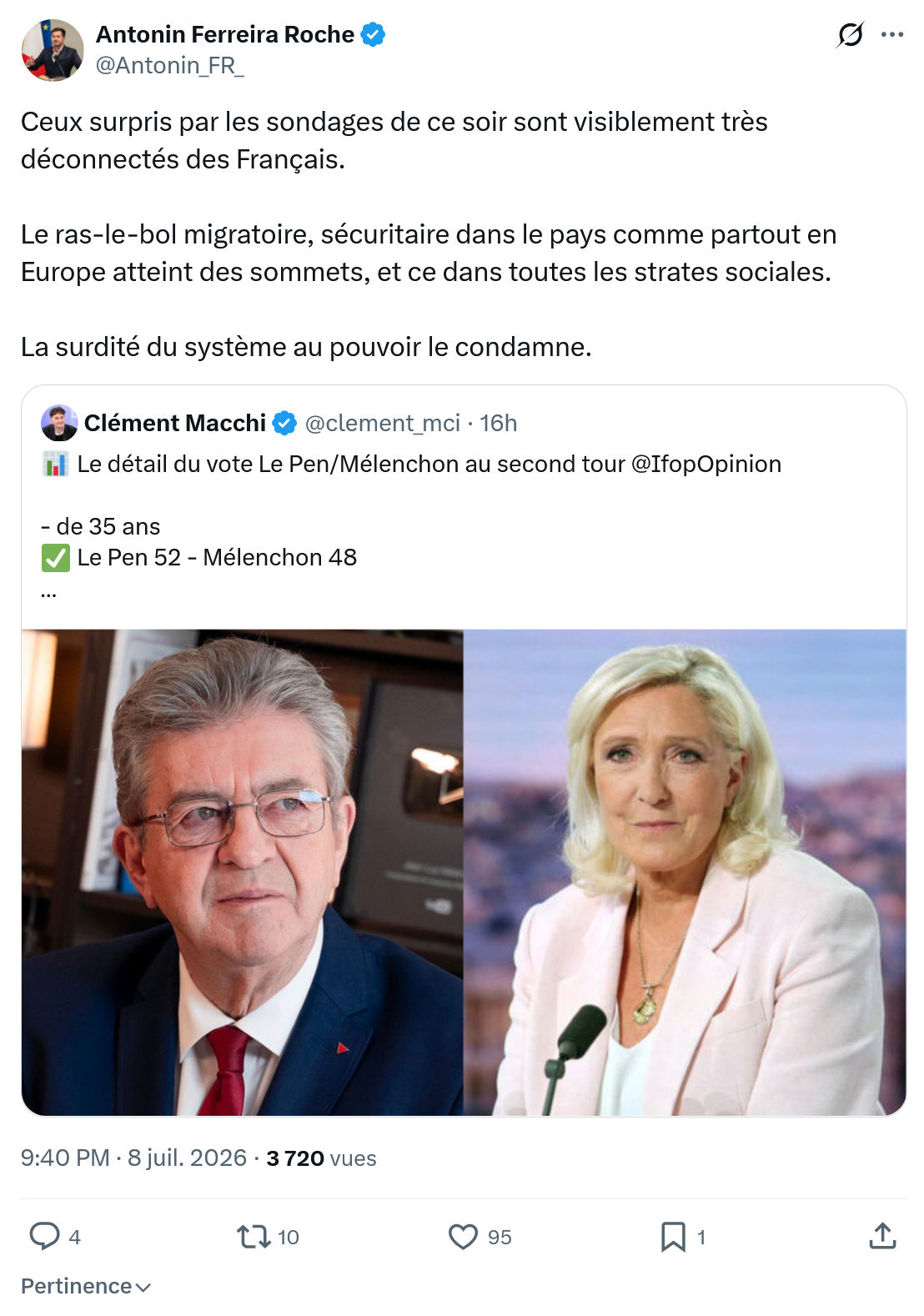 Antonin Ferreira Roche: Ceux surpris par les sondages...