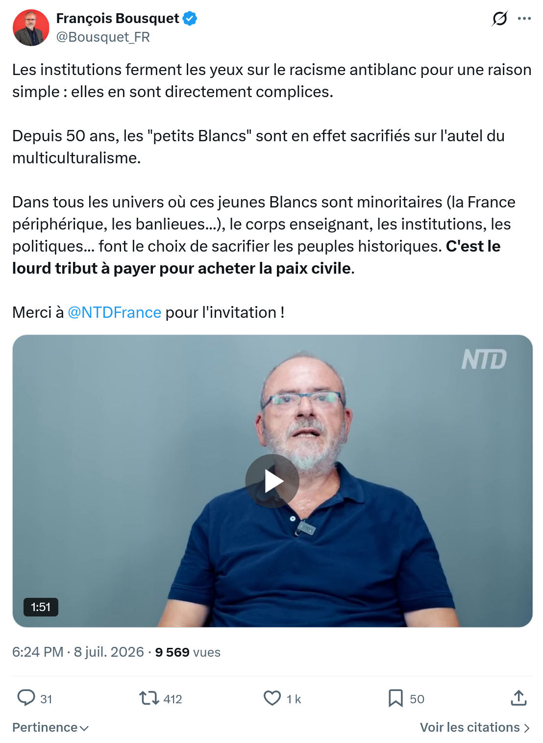François Bousquet: Les institutions ferment...