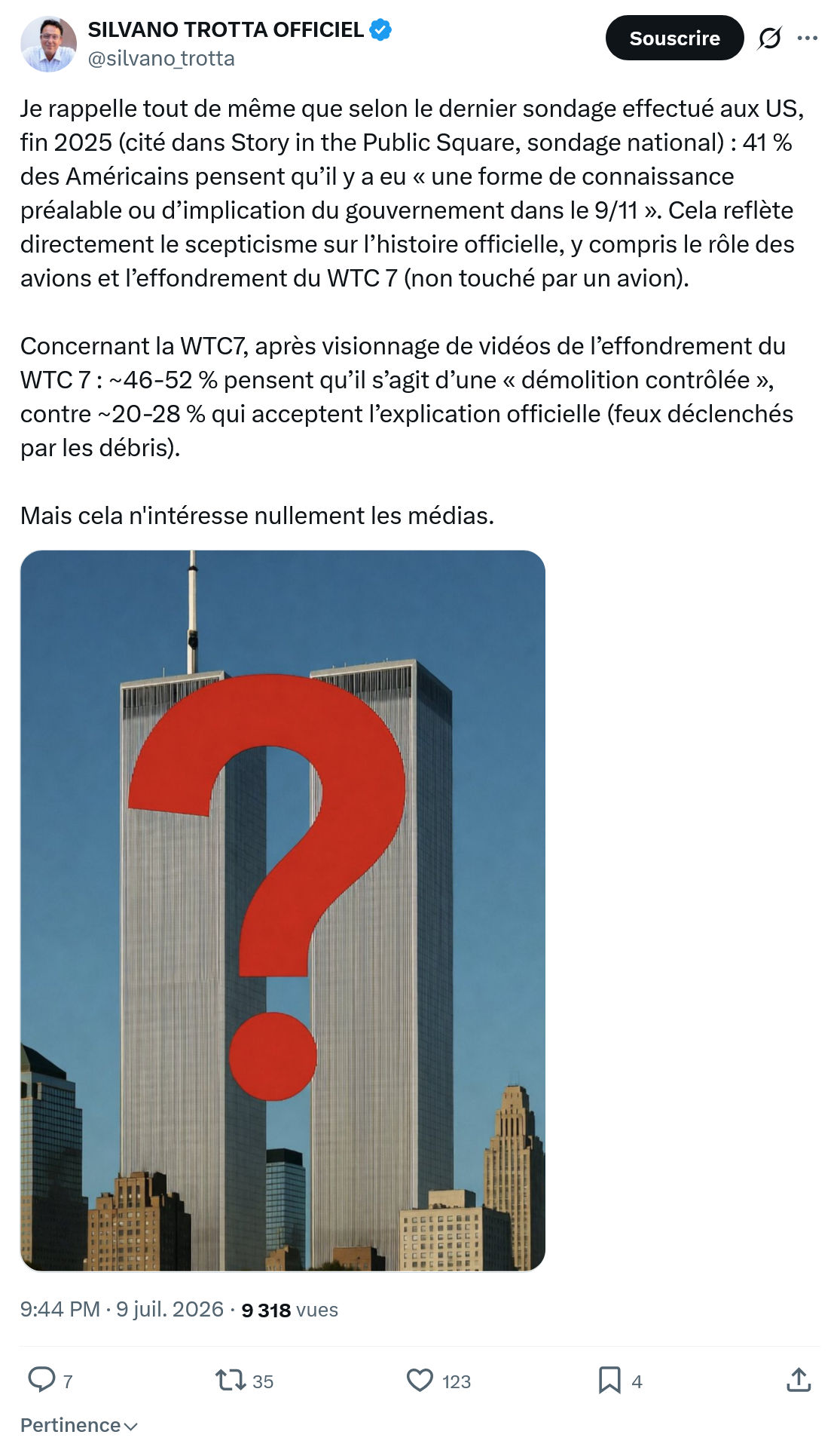 Silvano Trotta: Je rappelle tout de même...