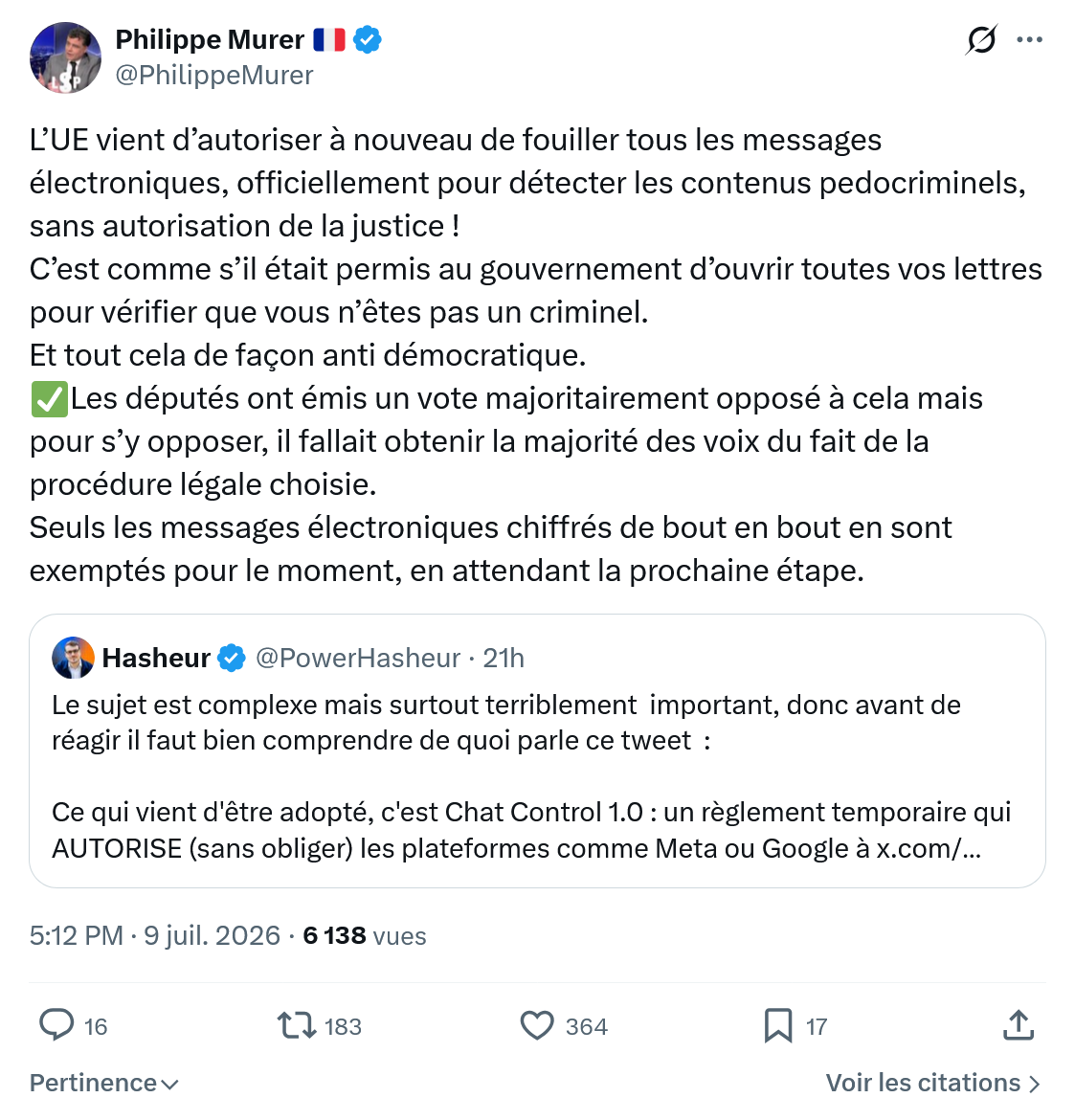 Philippe Murer: L’UE vient d’autoriser...
