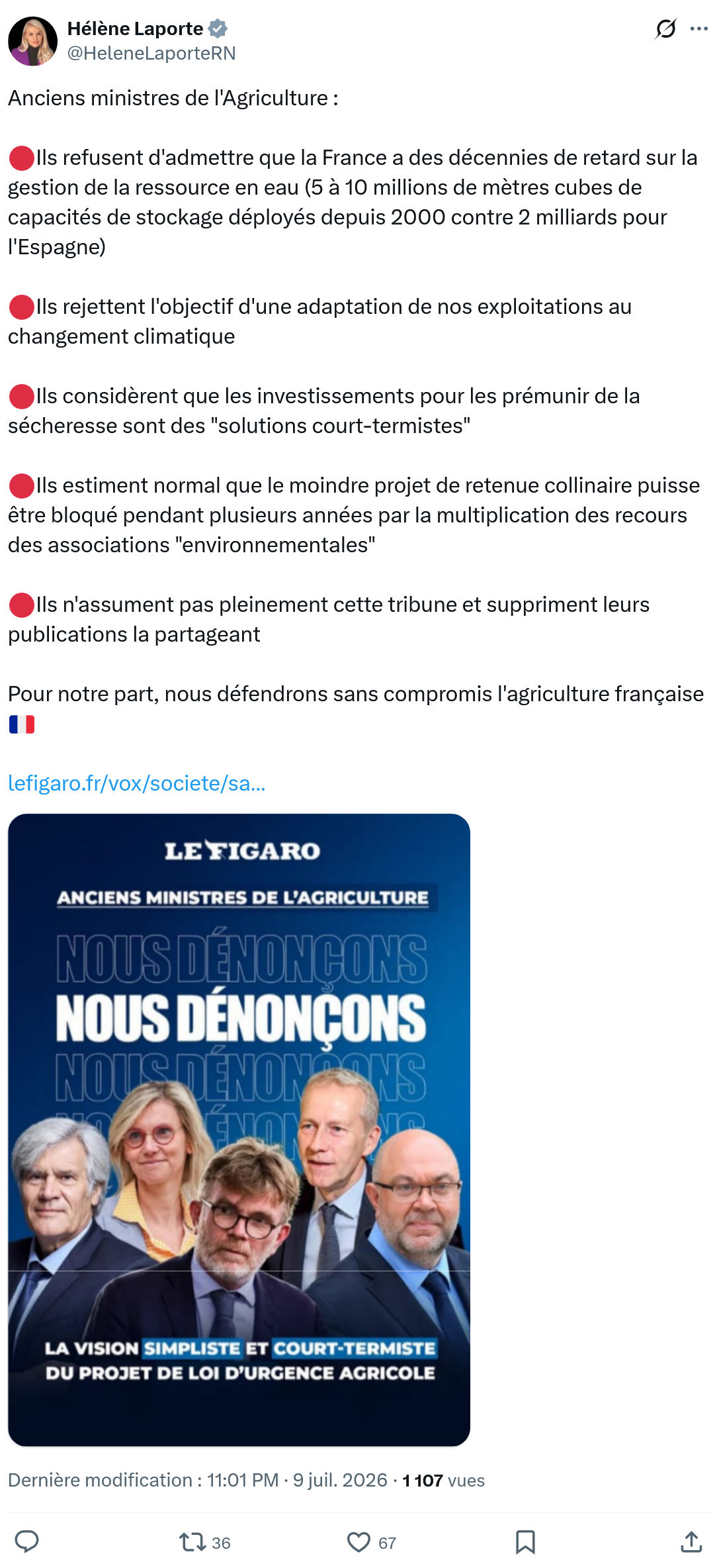 Hélène Laporte: Anciens ministres de l'Agriculture...