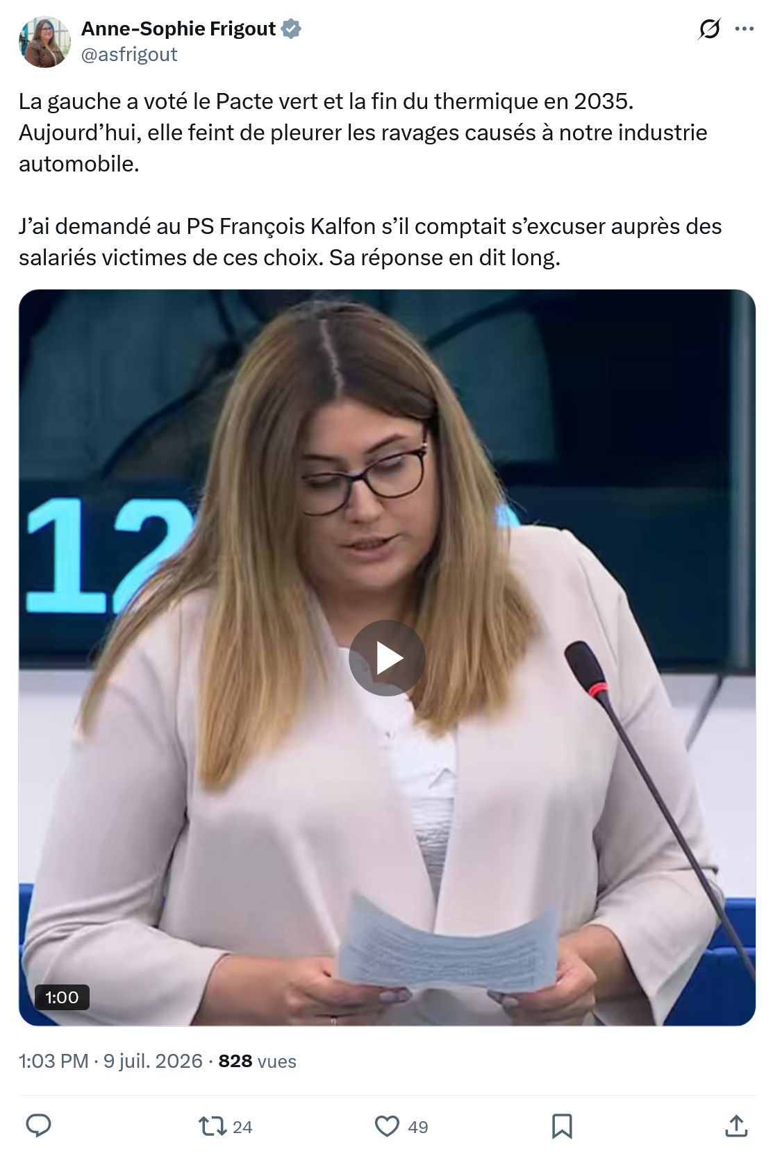 Anne-Sophie Frigout: La gauche a voté le Pacte...