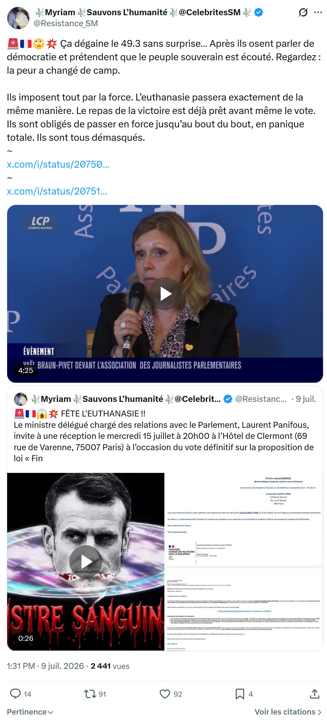 Myriam: Ça dégaine le 49.3 sans surprise…