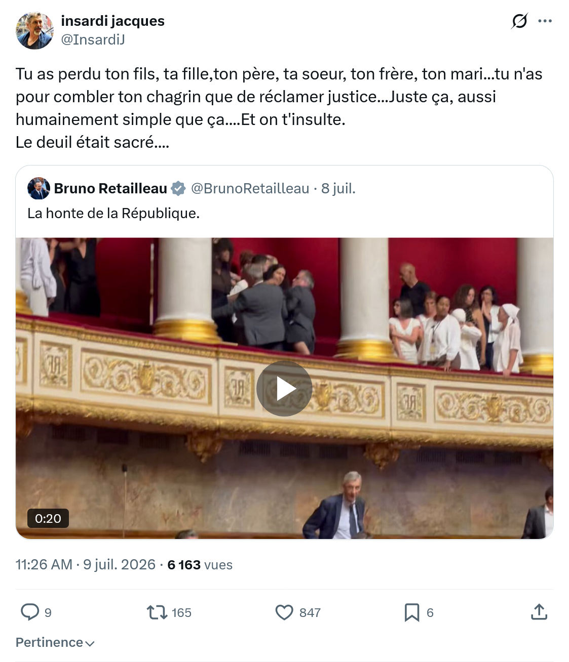 Insardi Jacques: Tu as perdu ton fils...