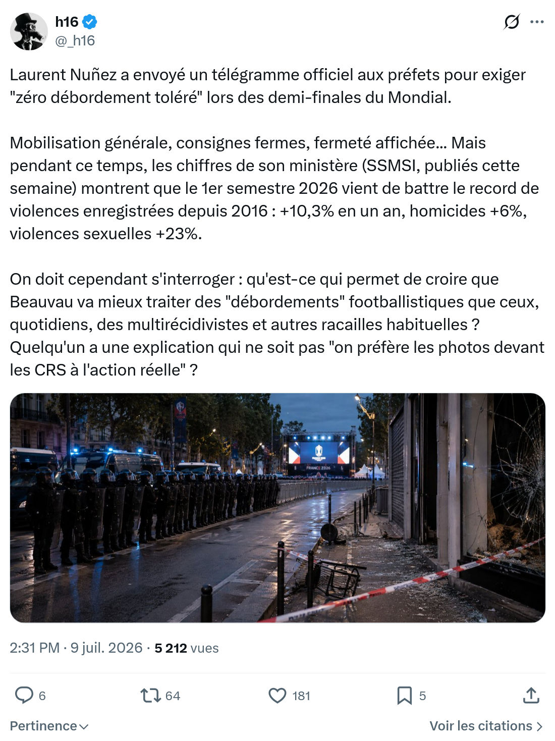 h16: Laurent Nuñez a envoyé...