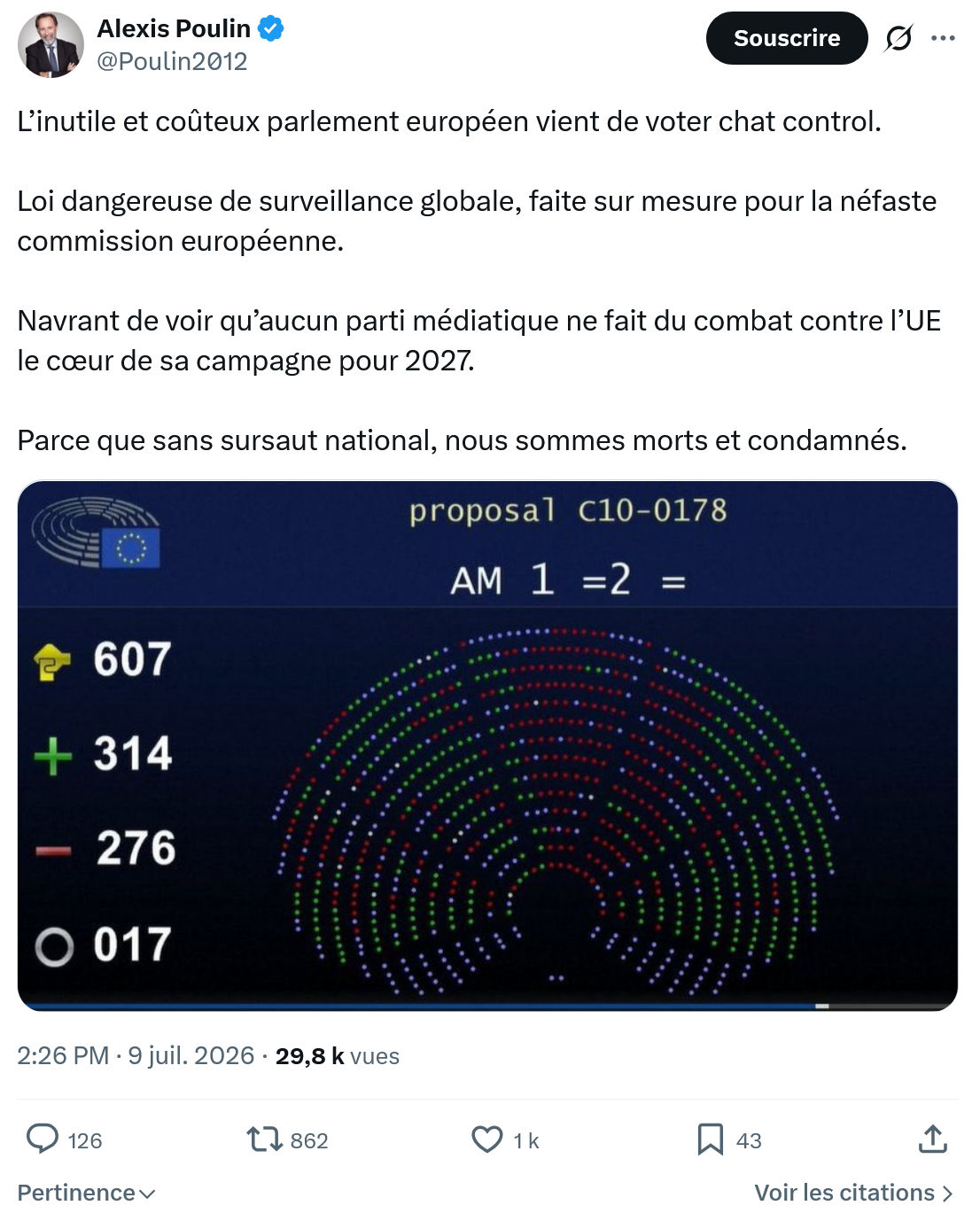 Alexis Poulin: L’inutile et coûteux parlement...