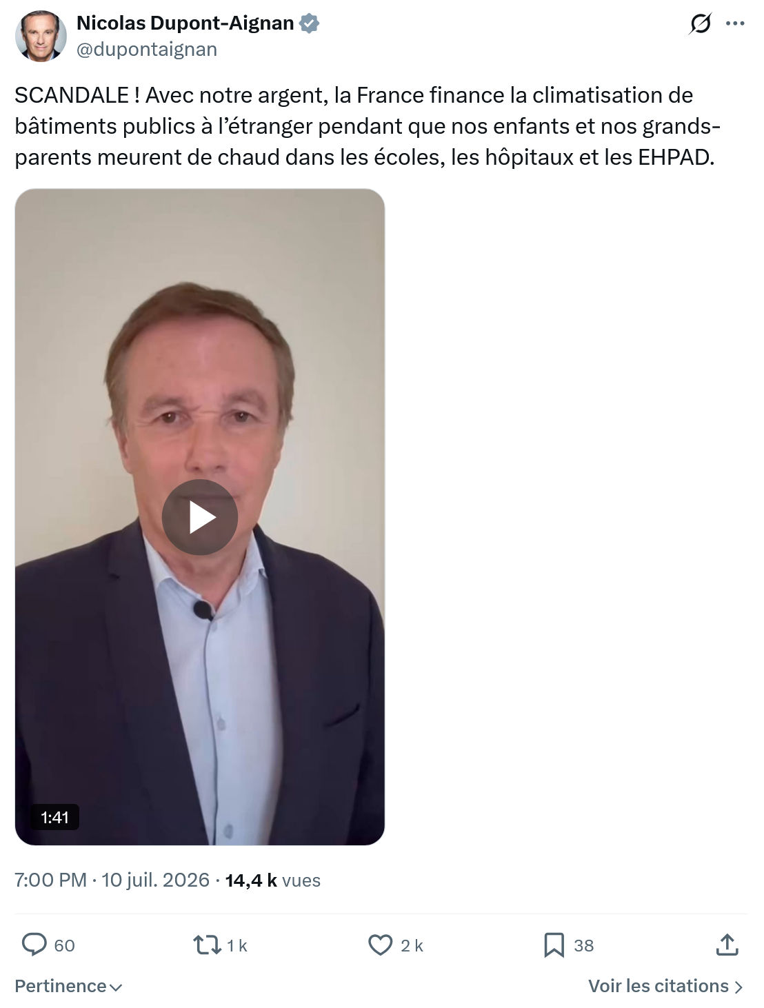 Nicolas Dupont-Aignan: SCANDALE ! Avec notre argent...