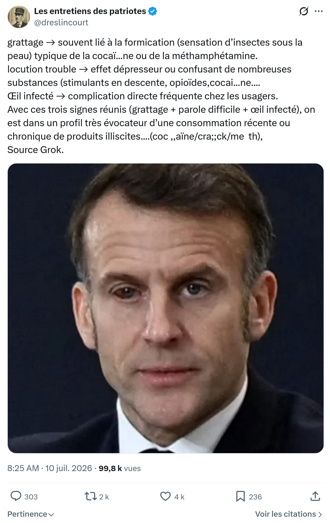 Marquis de Dreslincourt: Grattage → souvent lié à la formication...