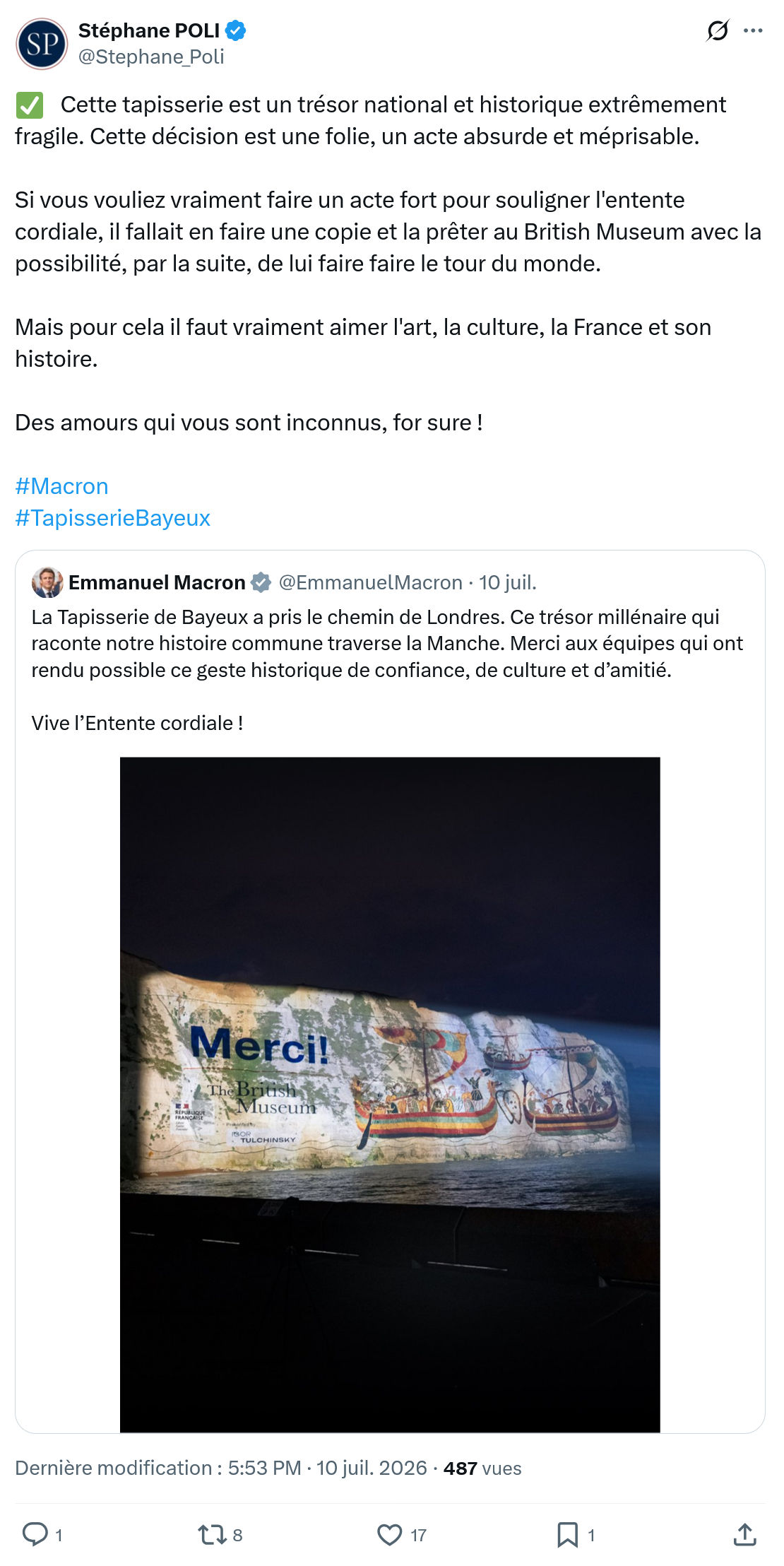 Stephane Poli: Cette tapisserie est...