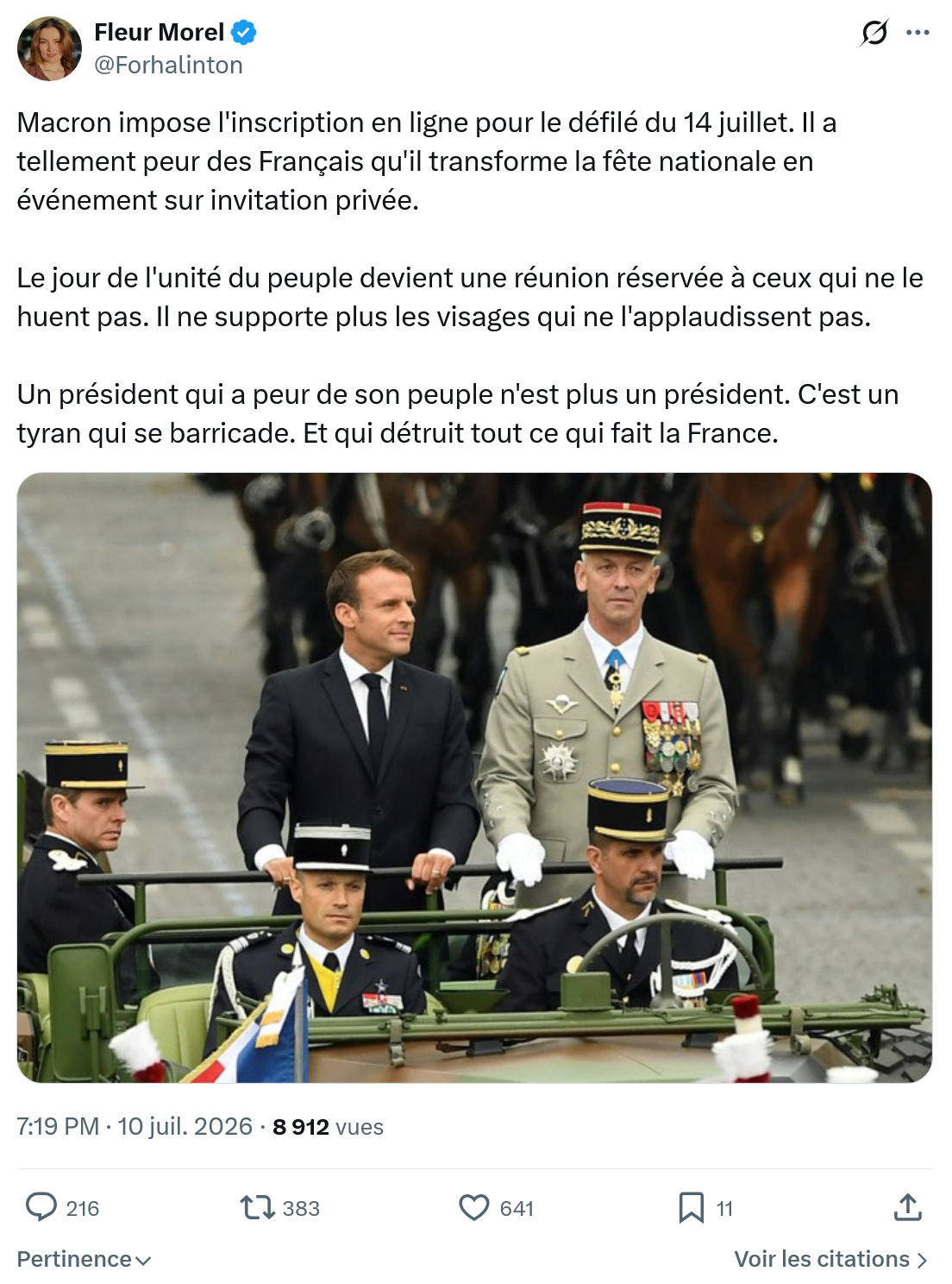 Fleur Morel: Macron impose l'inscription...