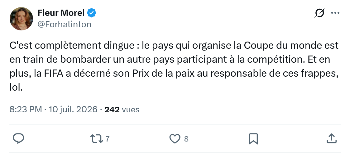 Fleur Morel: C'est complètement dingue...