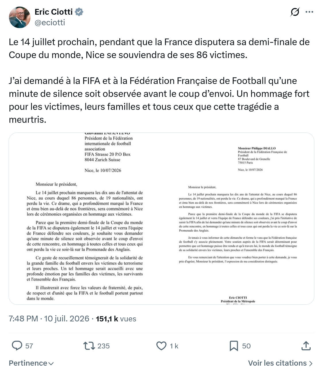 Éric Ciotti: Le 14 juillet prochain...