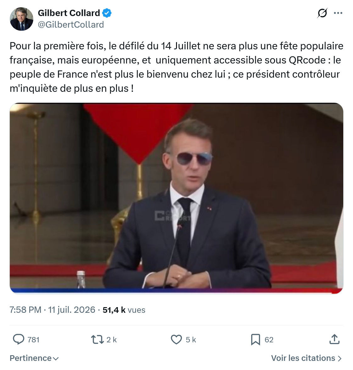 Gilbert Collard: Pour la première fois...