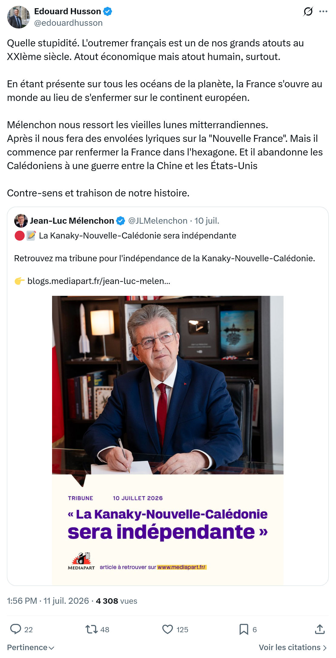 Édouard Husson: Quelle stupidité...