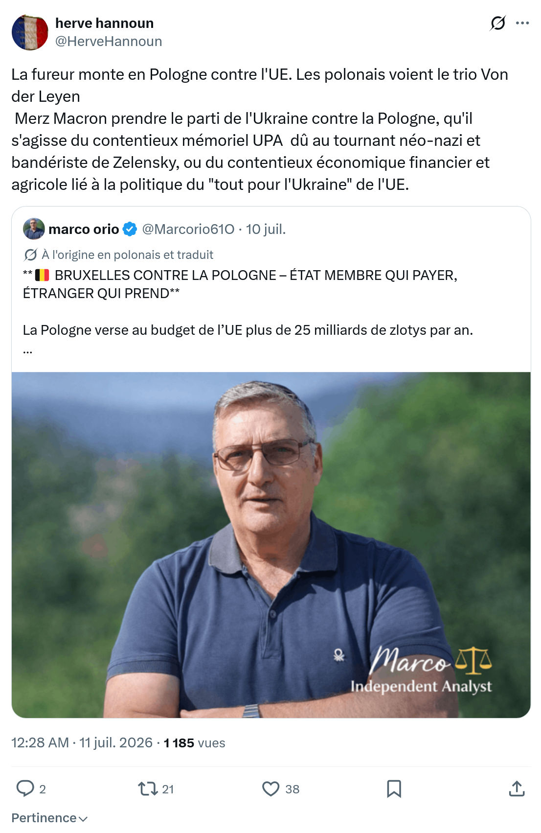 Herve Hannoun: La fureur monte en Pologne contre l'UE...