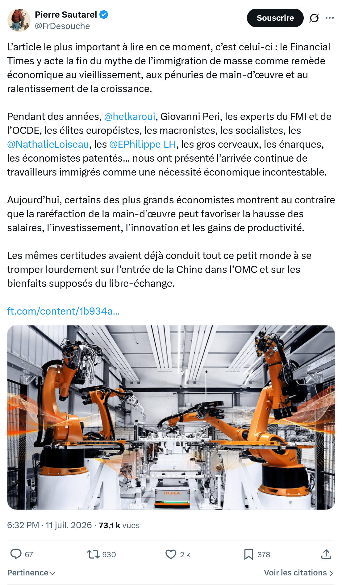 Pierre Sautarel: L’article le plus important à lire en ce moment...