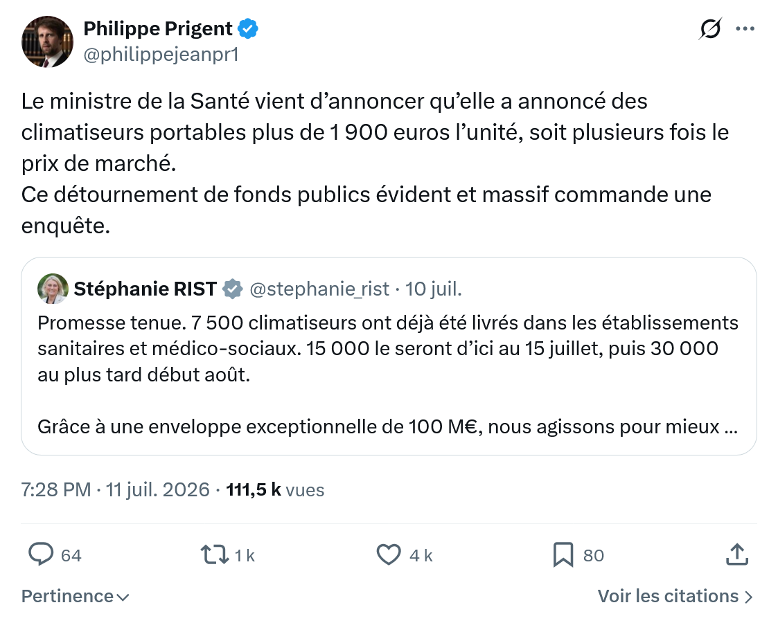 Philippe Prigent: Le ministre de la Santé vient d’annoncer qu’elle a annoncé...