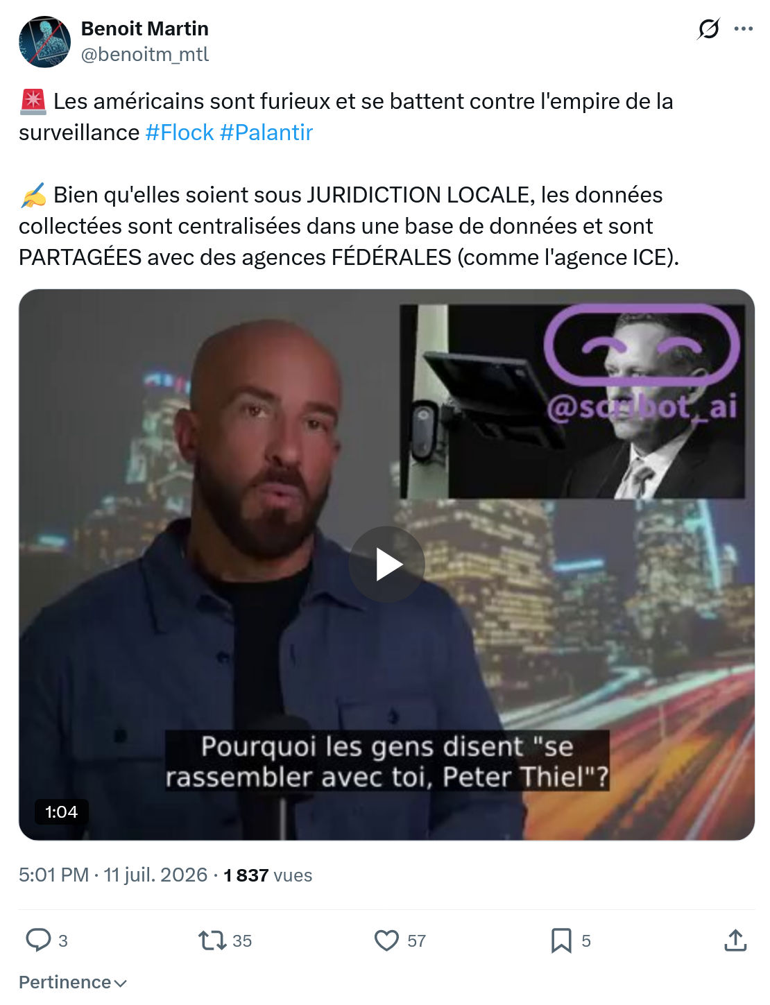 Benoît Martin: Les américains sont furieux et se battent...