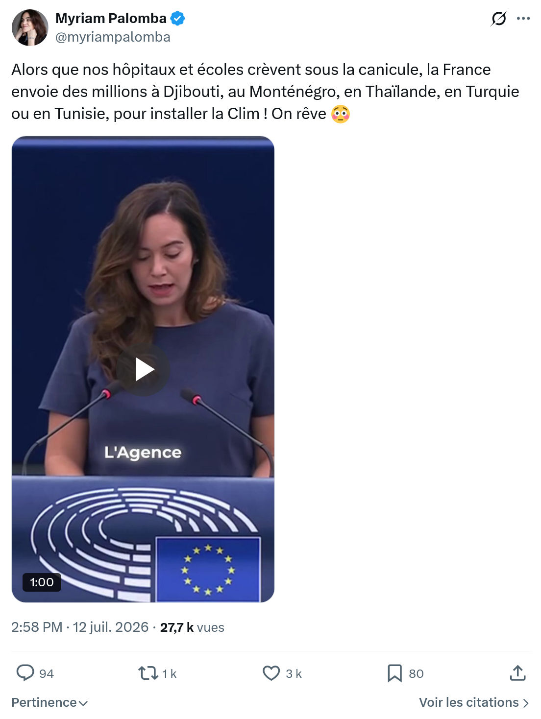 Myriam Palomba: Alors que nos hôpitaux...