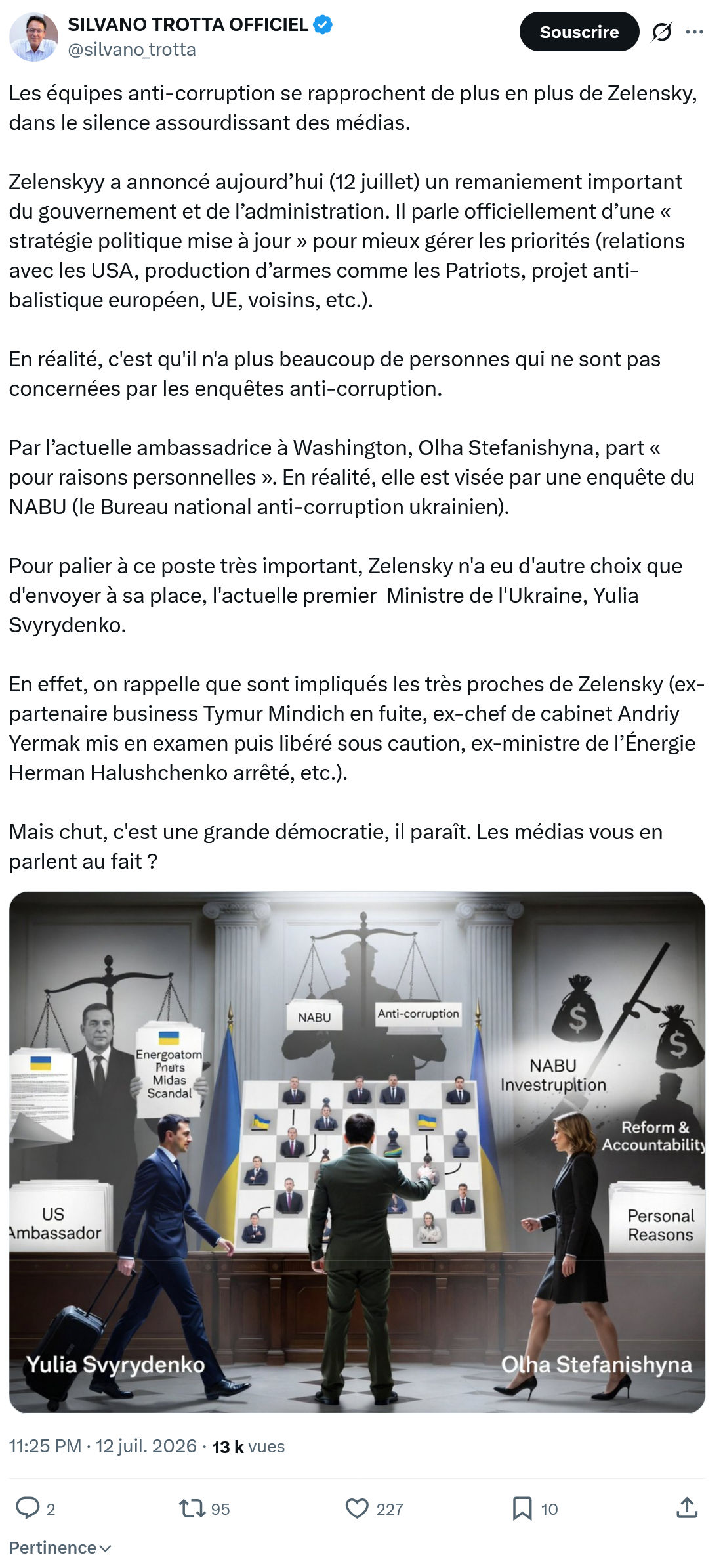 Silvano Trotta: Les équipes anti-corruption...